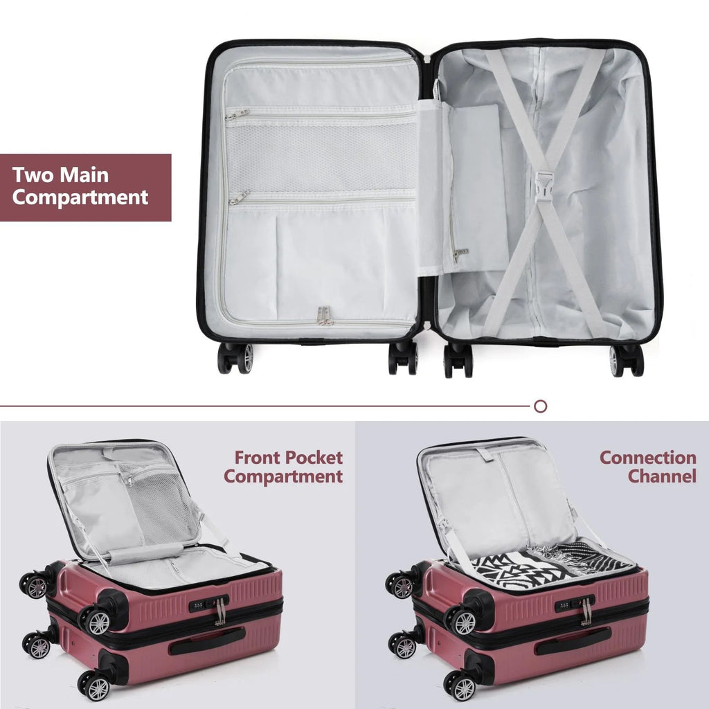 Carry - On Luggage 20 Inch Front Open Luggage Lightweight Suitcase with Front Pocket and USB Port, 1 Portable Carrying Case - Top Travels