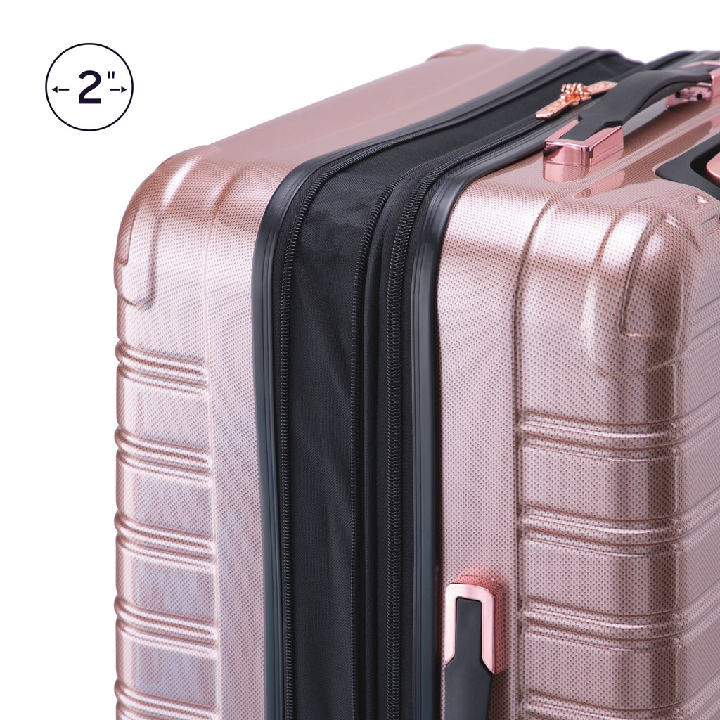 Hardside Fibertech Luggage 28" Checked Luggage, Rose Gold