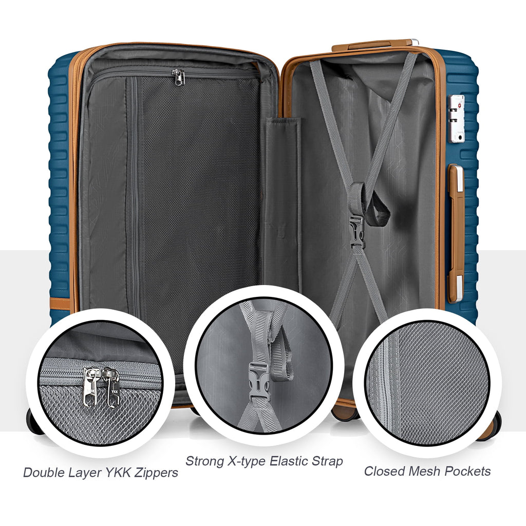 Hardside Luggage Set 5-Piece Set & TSA Lock （Expandable Suitcase 20" & 24"）28-In Checked Luggage