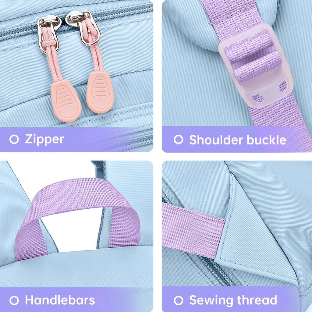 Cute Bunny Kids Backpack for Girls for School & Travel, Blue - Top Travels