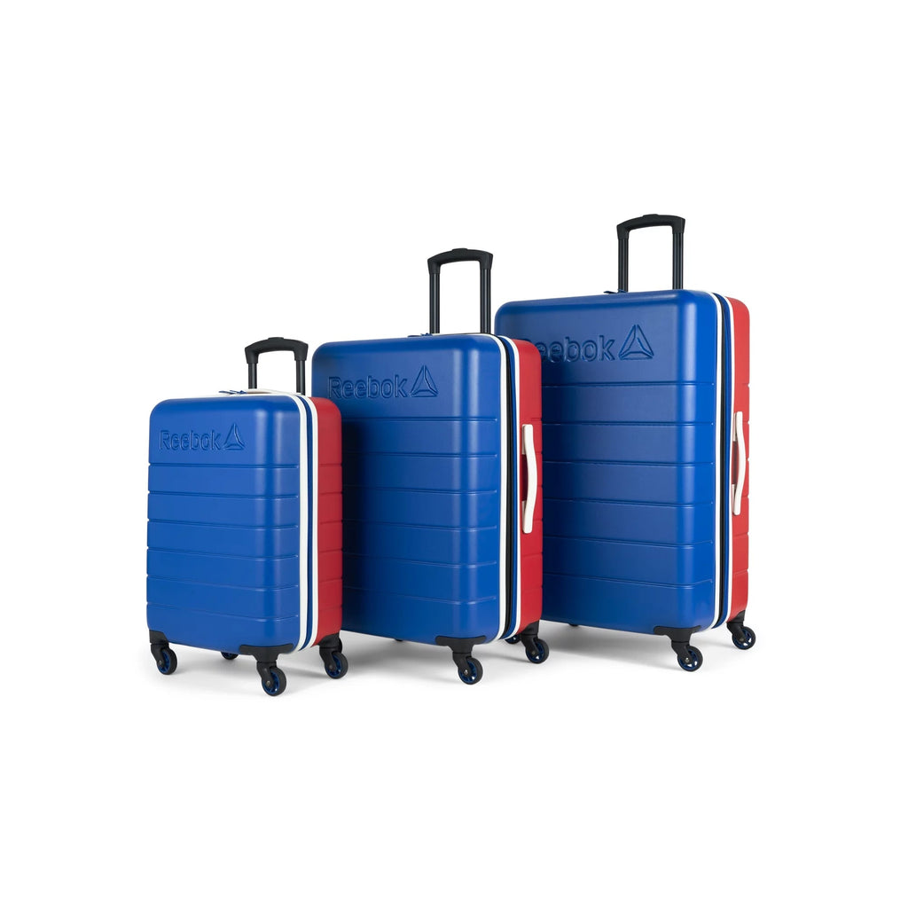 Double Dribble Collection - 3 Piece Hardside Set Luggage Nested - ABS (Carry - On, 24", 28") - Top Travels