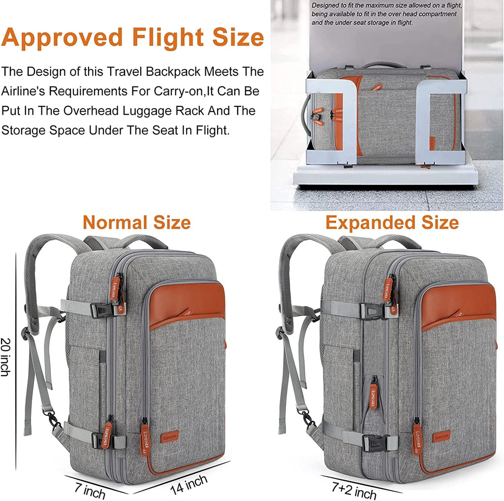 Extra Large Expandable 40L Water Resistant Travel Backpack with 4 Packing Cubes - Top Travels