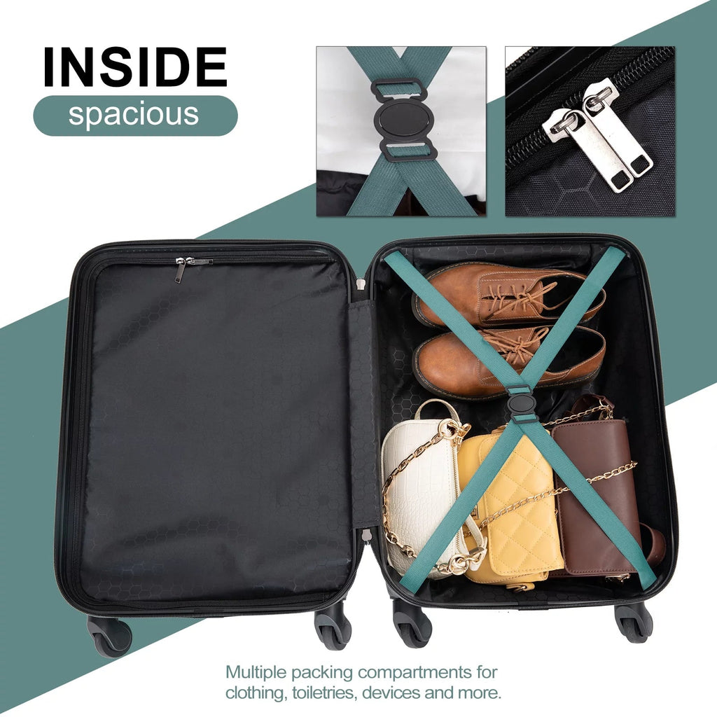 Hardshell Carry on Luggage 20" Lightweight Hardside Suitcase with Silent Spinner Wheels - Top Travels