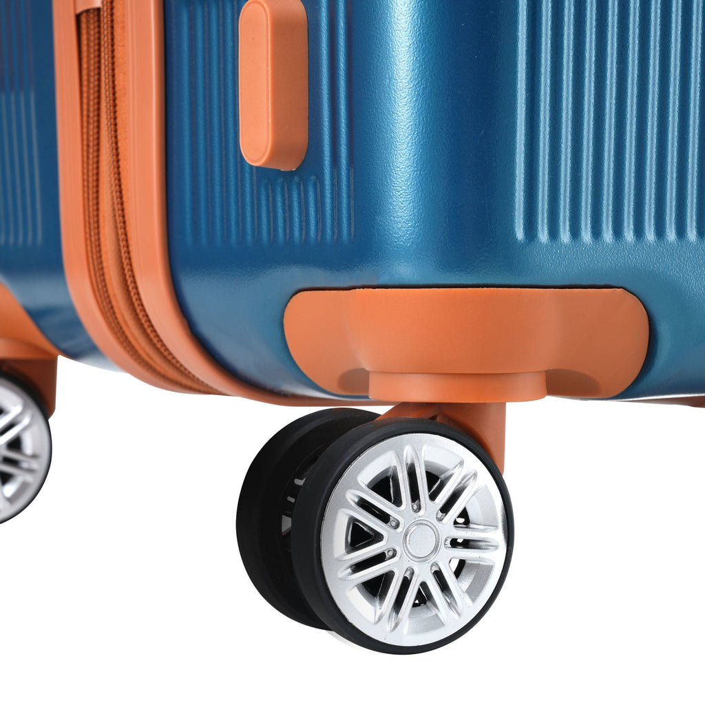 Hardshell Luggage Sets 3 Piece double spinner 8 wheels Suitcase with TSA Lock Lightweight 20''24''28'' - Top Travels