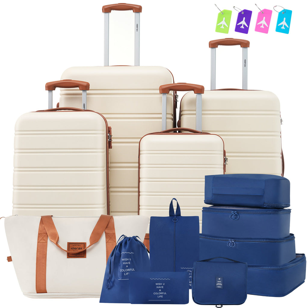 Hardshell Luggage Sets 4 pcs + Bag Spinner Suitcase with TSA Lock Lightweight - 16"+20"+24"+28" Luggages - Top Travels