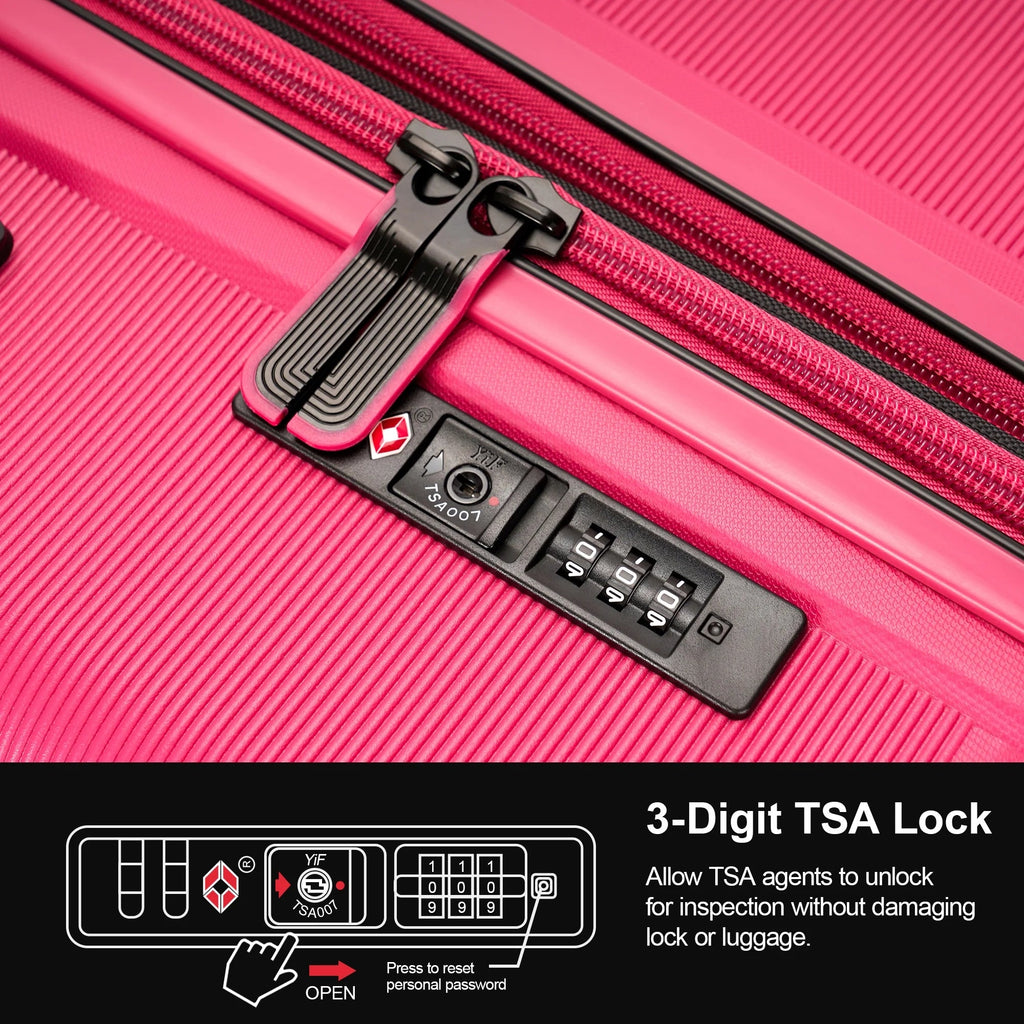 Hardside Expandable Luggage with Spinner Wheels,Tsa Lock,Rose Red,Checked - Large 28 - Inch - Top Travels