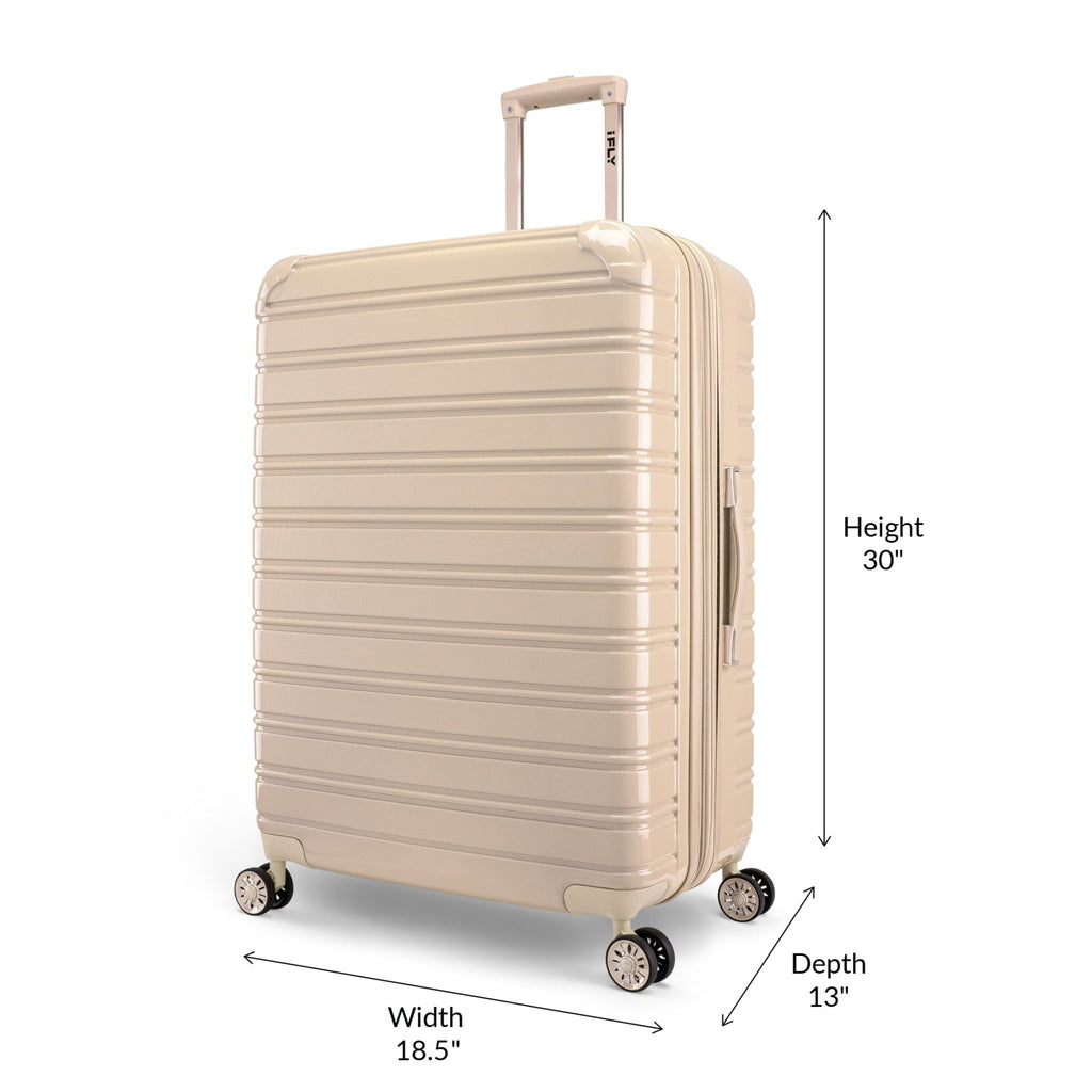 Hardside Luggage Fibertech 3 Piece Set, 20" Carry - On Luggage, 24" Checked Luggage and 28" Checked Luggage, Champagne - Top Travels