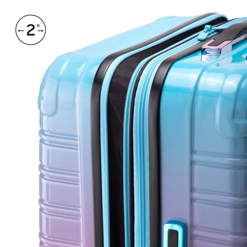 Hardside Luggage Fibertech 3 Piece Set, 20" Carry - On Luggage, 24" Checked Luggage and 28" Checked Luggage, Cotton Candy - Top Travels
