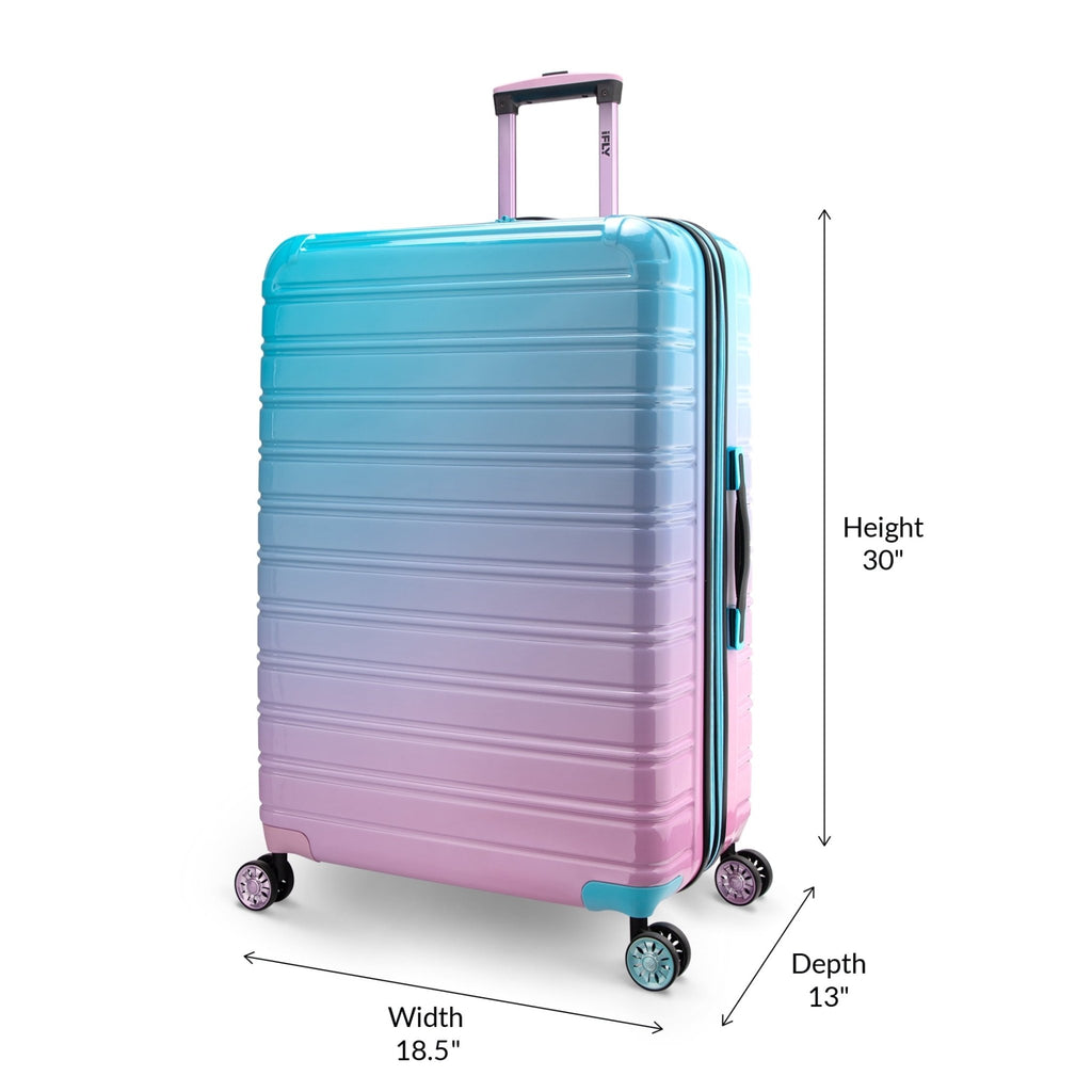 Hardside Luggage Fibertech 3 Piece Set, 20" Carry - On Luggage, 24" Checked Luggage and 28" Checked Luggage, Cotton Candy - Top Travels