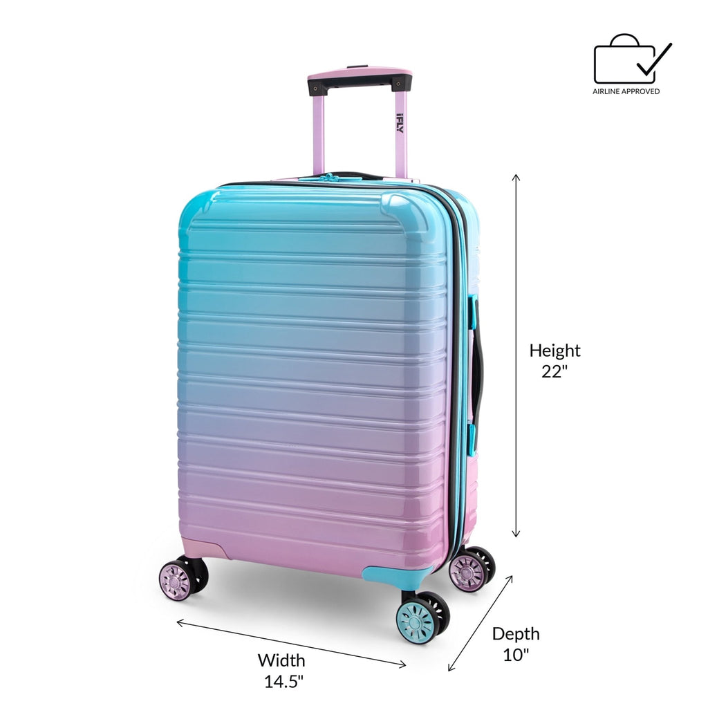 Hardside Luggage Fibertech 3 Piece Set, 20" Carry - On Luggage, 24" Checked Luggage and 28" Checked Luggage, Cotton Candy - Top Travels