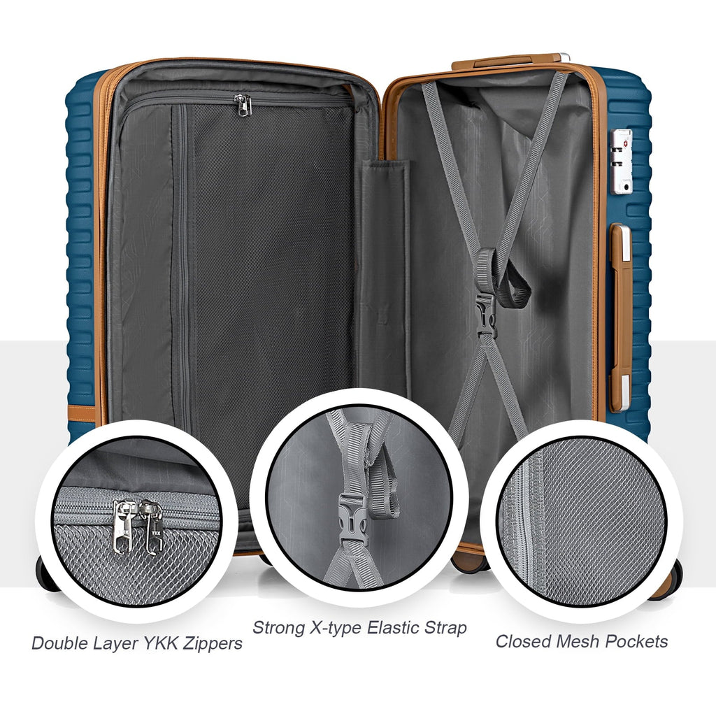 Hardside Luggage Set 5 - Piece Set & TSA Lock （Expandable Suitcase 20" & 24"）28 - In Checked Luggage - Top Travels