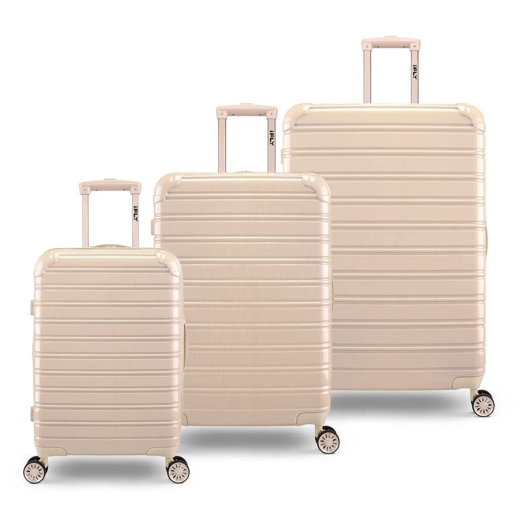 Hardside Luggage Fibertech 3 Piece Set, 20" Carry-On Luggage, 24" Checked Luggage and 28" Checked Luggage, Champagne