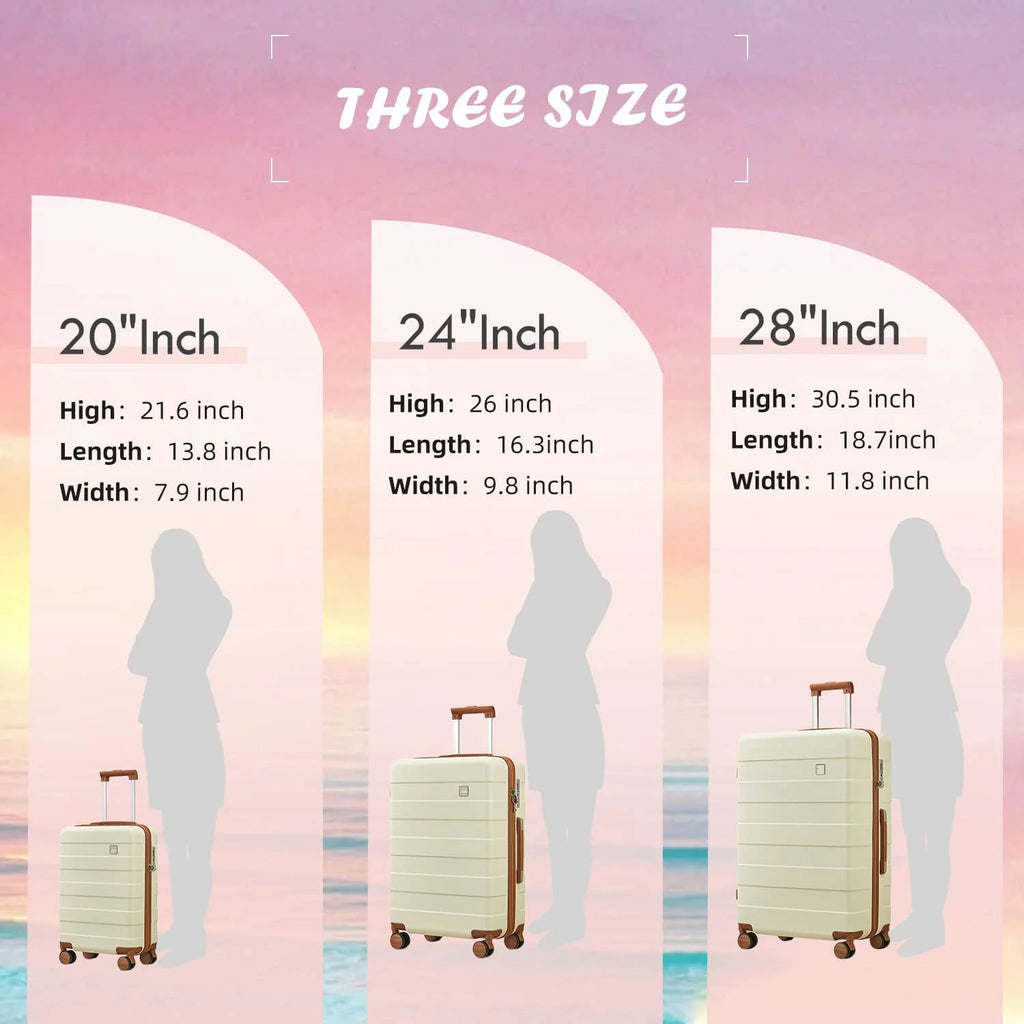 Luggage, ABS Hard Luggage Set with Spinner Wheels, with TSA Lock, Lightweight and Durable (Unisex) - Top Travels