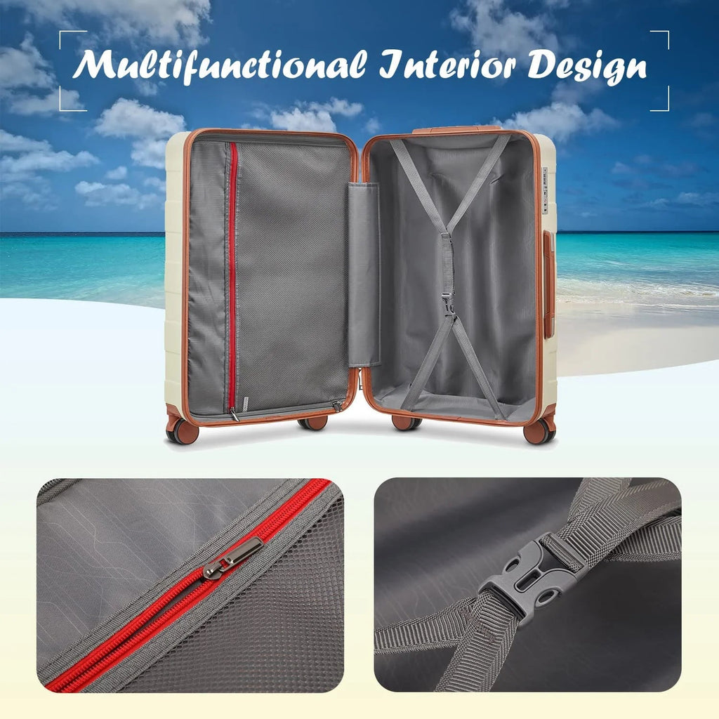 Luggage, ABS Hard Luggage Set with Spinner Wheels, with TSA Lock, Lightweight and Durable (Unisex) - Top Travels