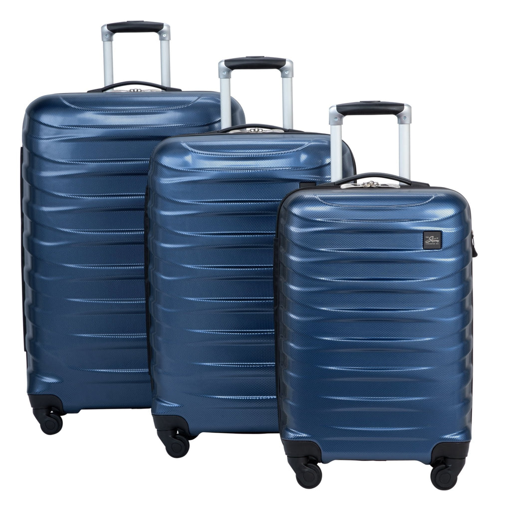 Luggage Coho Hardside 3 - Piece Luggage Set with Spinner Wheels, Royal Blue - Top Travels