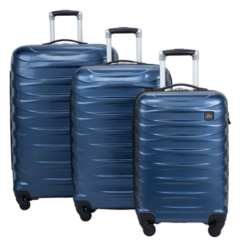 Luggage Coho Hardside 3 - Piece Luggage Set with Spinner Wheels, Royal Blue - Top Travels