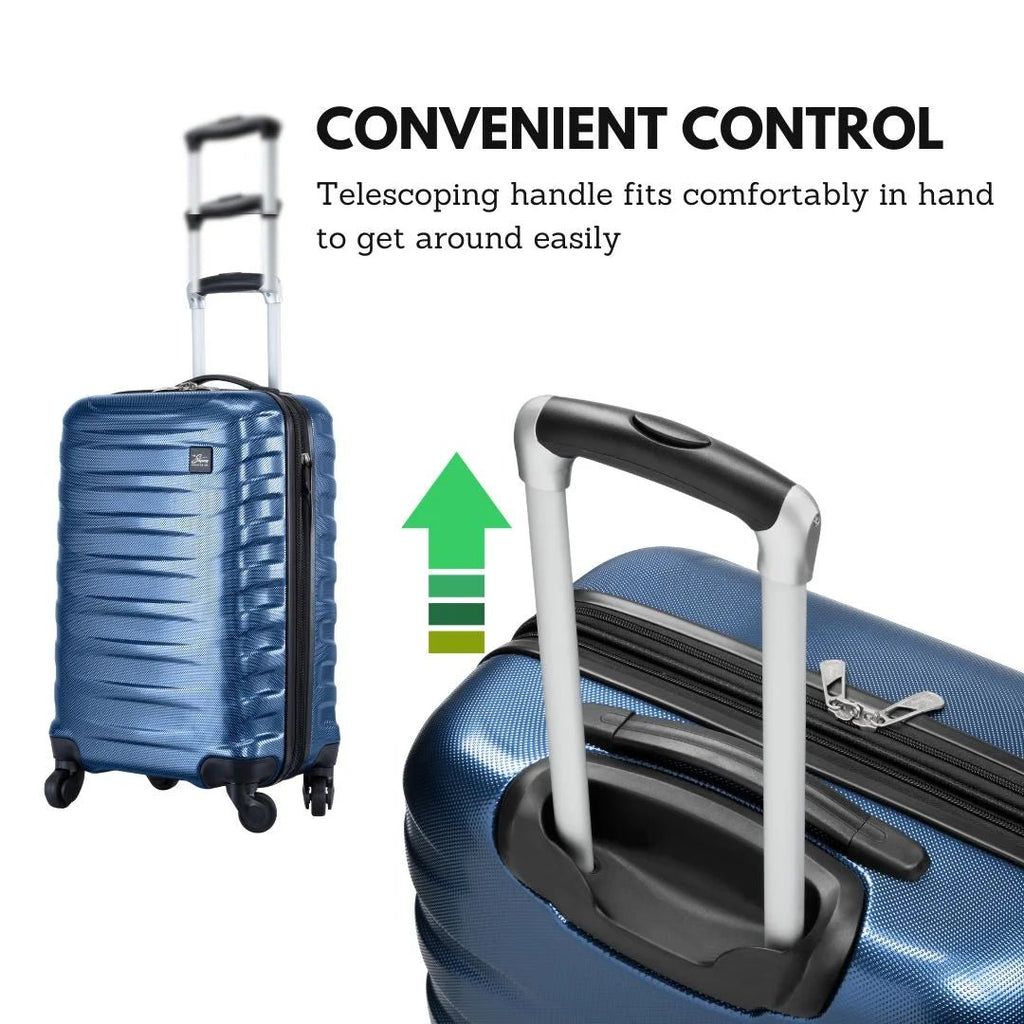 Luggage Coho Hardside 3 - Piece Luggage Set with Spinner Wheels, Royal Blue - Top Travels