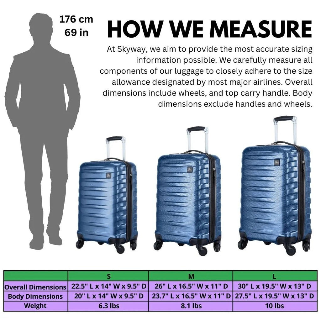 Luggage Coho Hardside 3 - Piece Luggage Set with Spinner Wheels, Royal Blue - Top Travels