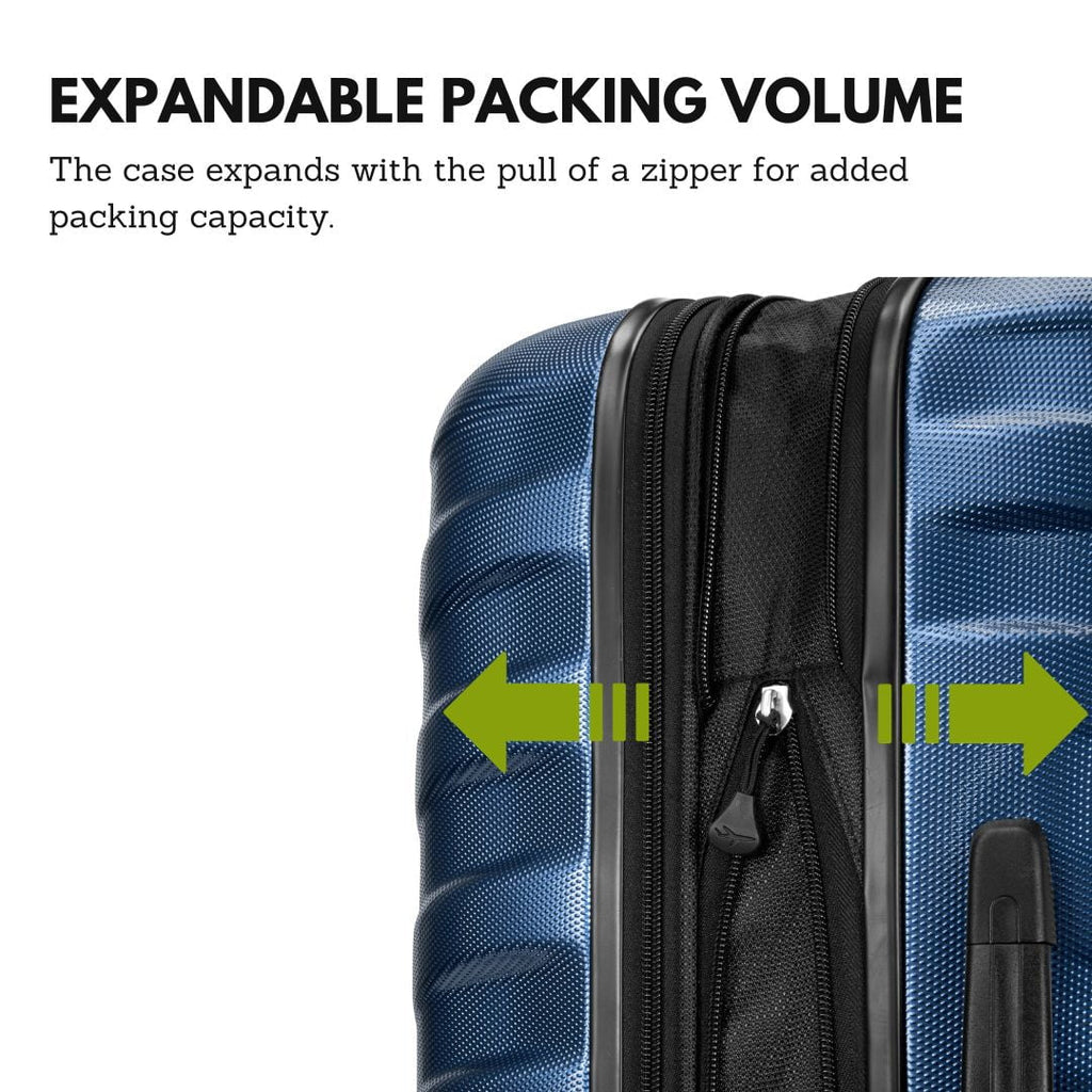 Luggage Coho Hardside 3 - Piece Luggage Set with Spinner Wheels, Royal Blue - Top Travels
