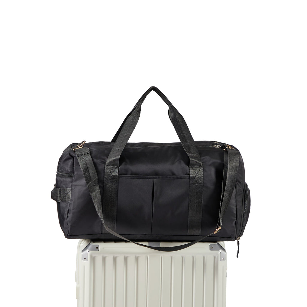 Luggage Set 4 pcs (20"/24"/29"/Travel Bag), PC+ABS Durable Lightweight Luggage with Collapsible Cup Holder, 360° Silent Spinner Wheels, TSA Lock, White - Top Travels