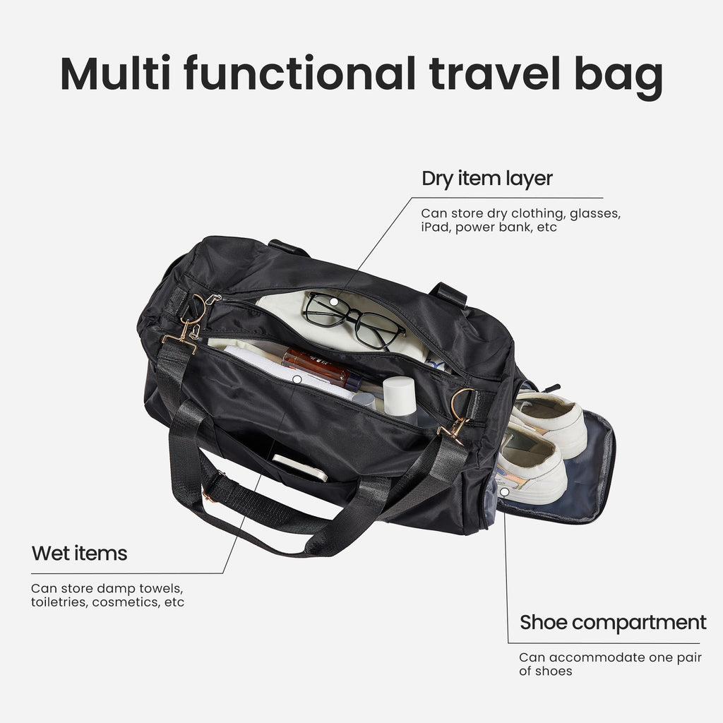 Luggage Set 4 pcs (20"/24"/29"/Travel Bag), PC+ABS Durable Lightweight Luggage with Collapsible Cup Holder, 360° Silent Spinner Wheels, TSA Lock, White - Top Travels