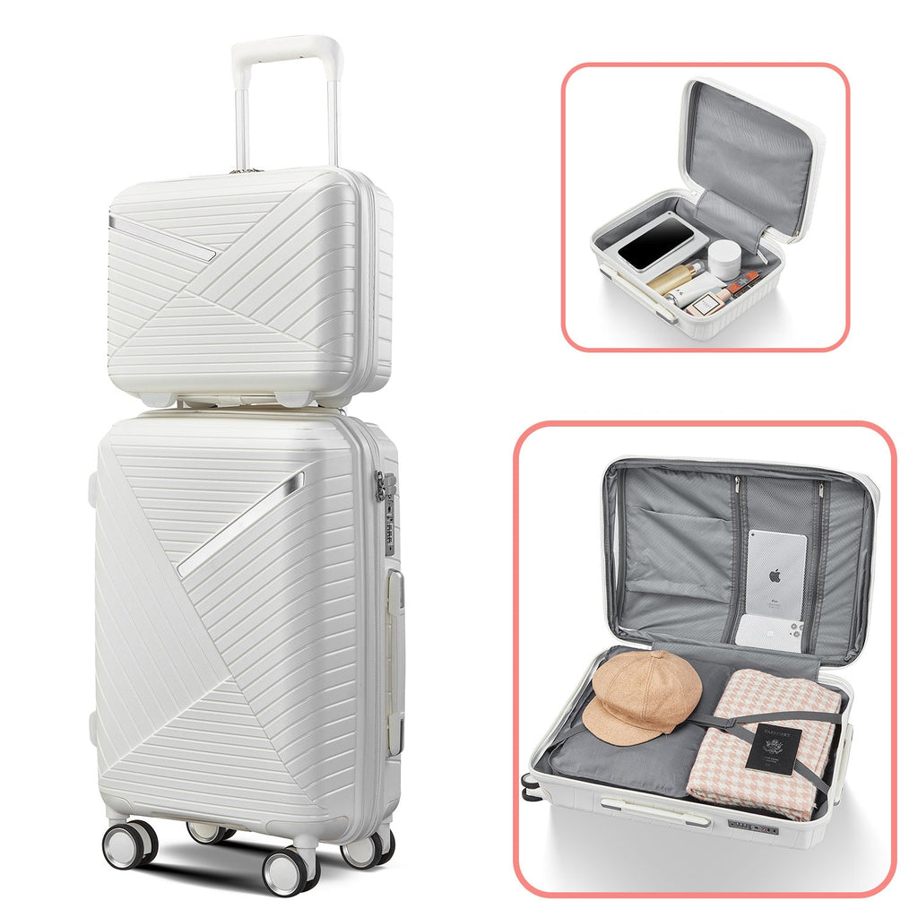 Luggage Sets 4 Piece(14/20/24/28), Expandable Lightweight Suitcase with 4 Double 360 Degrees Mute Spinner Wheels PP Materials Durable TSA Lock Travel Luggage - Top Travels