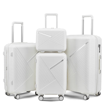 Luggage Sets 4 Piece(14/20/24/28), Expandable Lightweight Suitcase with 4 Double 360 Degrees Mute Spinner Wheels PP Materials Durable TSA Lock Travel Luggage - Top Travels