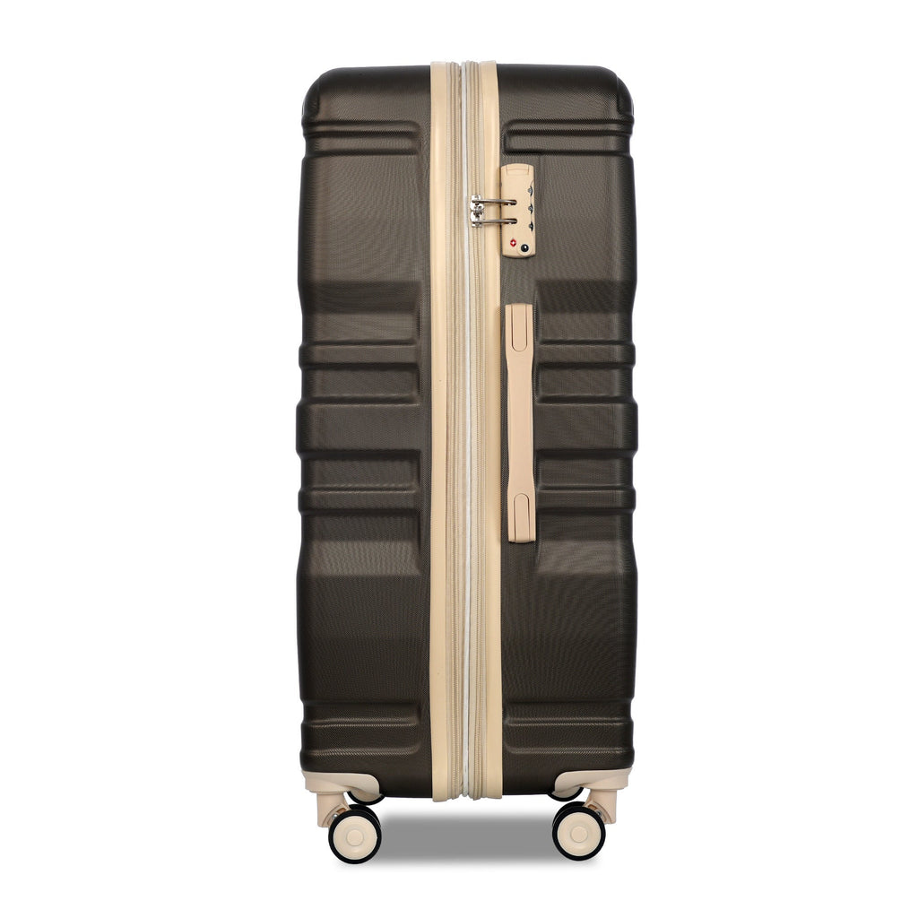 Luggage Sets New Model Expandable ABS Hardshell 3pcs Clearance Luggage Hardside Lightweight Durable Suitcase sets Spinner Wheels Suitcase with TSA Lock 20''24''28''(brown) - Top Travels