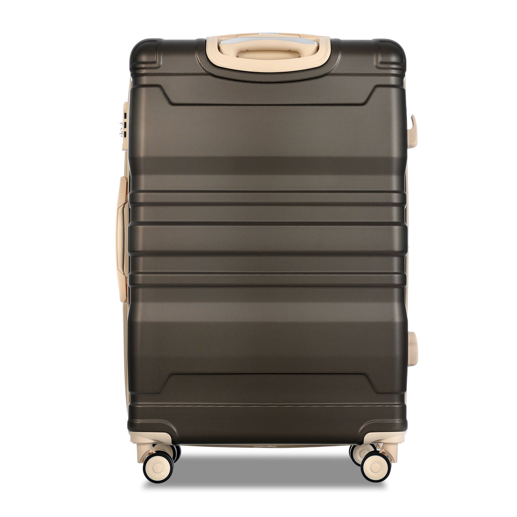 Luggage Sets New Model Expandable ABS Hardshell 3pcs Clearance Luggage Hardside Lightweight Durable Suitcase sets Spinner Wheels Suitcase with TSA Lock 20''24''28''(brown) - Top Travels