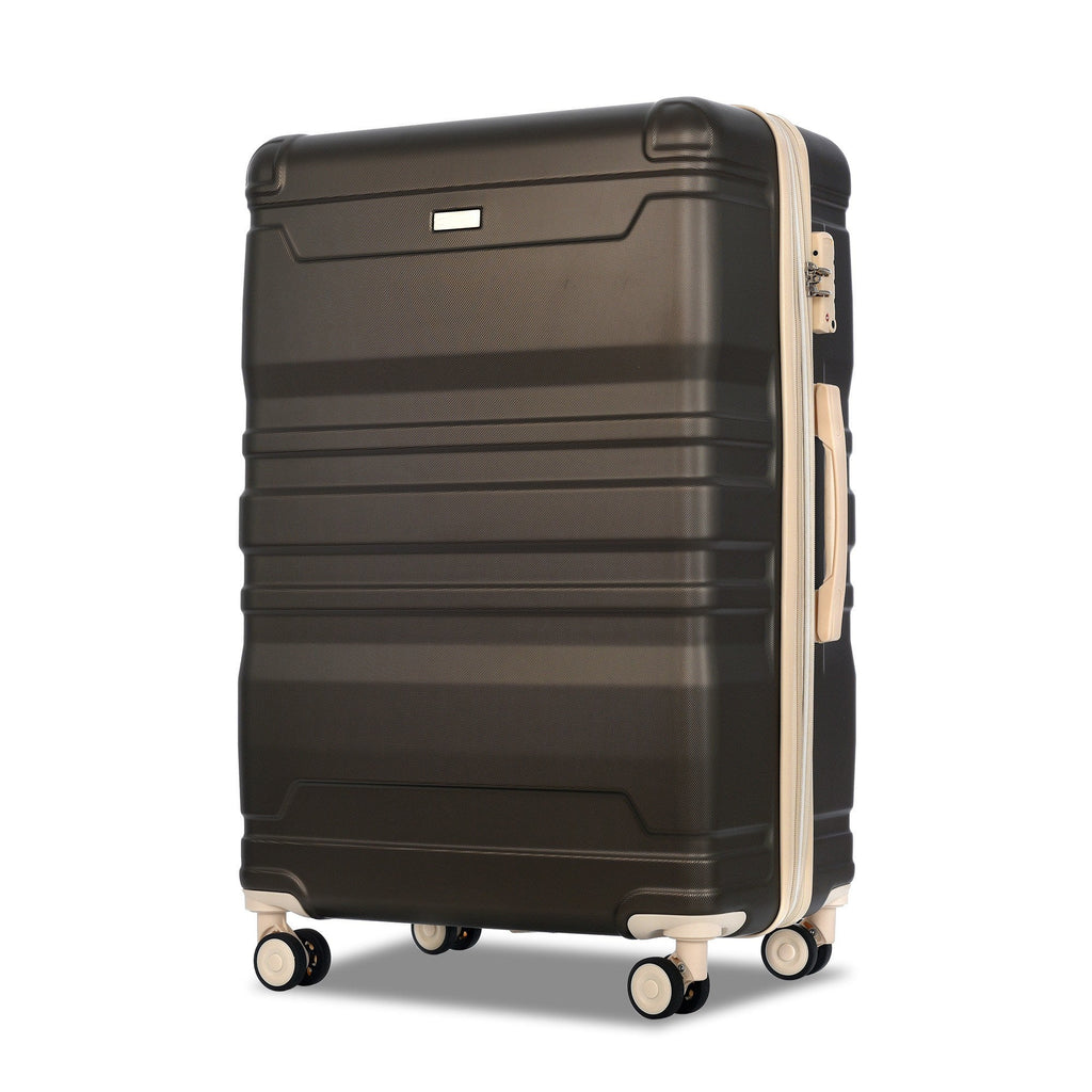 Luggage Sets New Model Expandable ABS Hardshell 3pcs Clearance Luggage Hardside Lightweight Durable Suitcase sets Spinner Wheels Suitcase with TSA Lock 20''24''28''(brown) - Top Travels