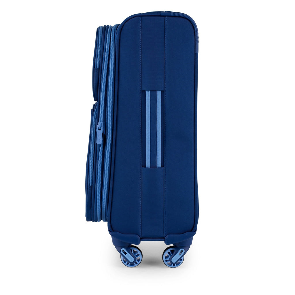 Softside Accent 3 Piece Set 4 - Wheel Spinner, 20" Carry - On, 24" Checked Luggage and 28" Checked Luggage, Navy/Light Blue - Top Travels