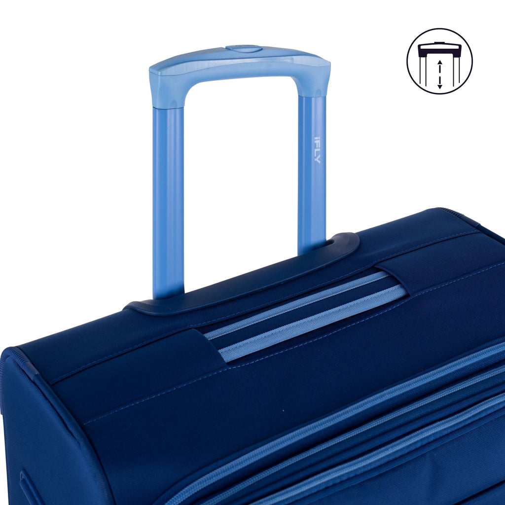 Softside Accent 3 Piece Set 4 - Wheel Spinner, 20" Carry - On, 24" Checked Luggage and 28" Checked Luggage, Navy/Light Blue - Top Travels