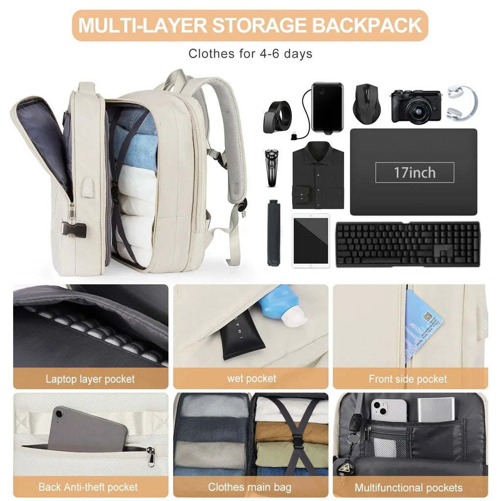 Top Travels™ 40L Waterproof Travel & Hiking Backpack with Anti - Theft and USB Port for Men & Women - Top Travels