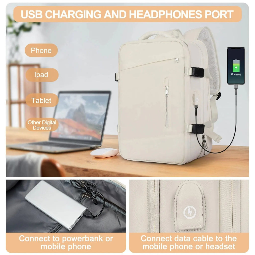 Top Travels™ 40L Waterproof Travel & Hiking Backpack with Anti - Theft and USB Port for Men & Women - Top Travels