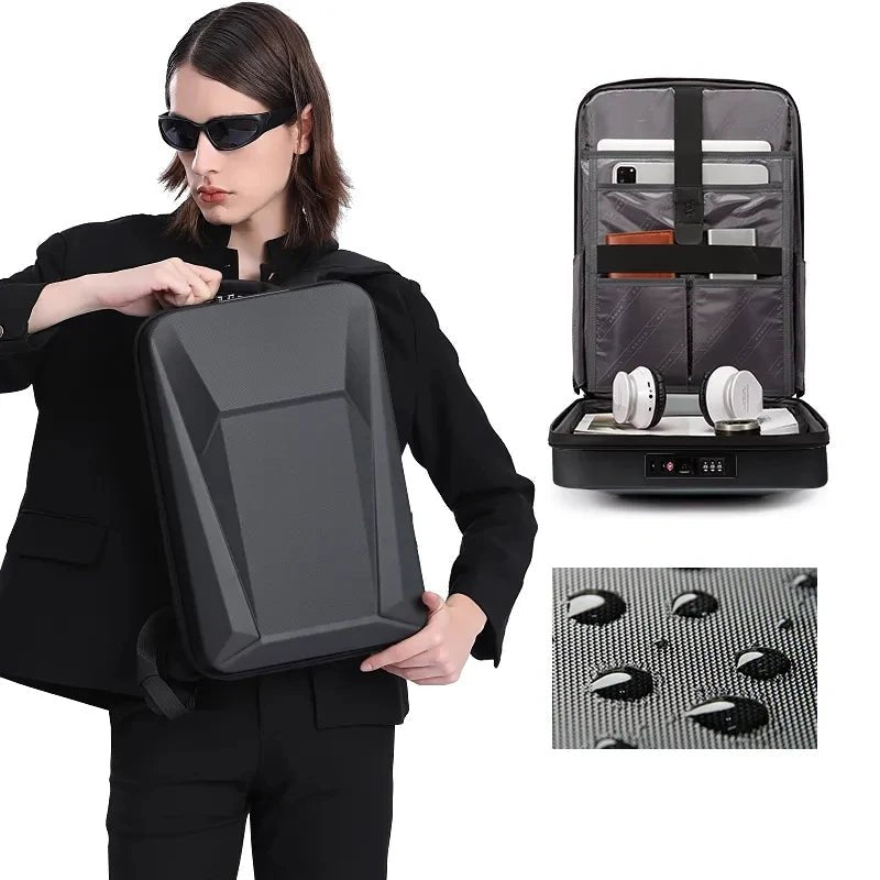Top Travels™ Elite Pro Men's Hard Shell Waterproof Backpack with USB & TSA Lock - Top Travels